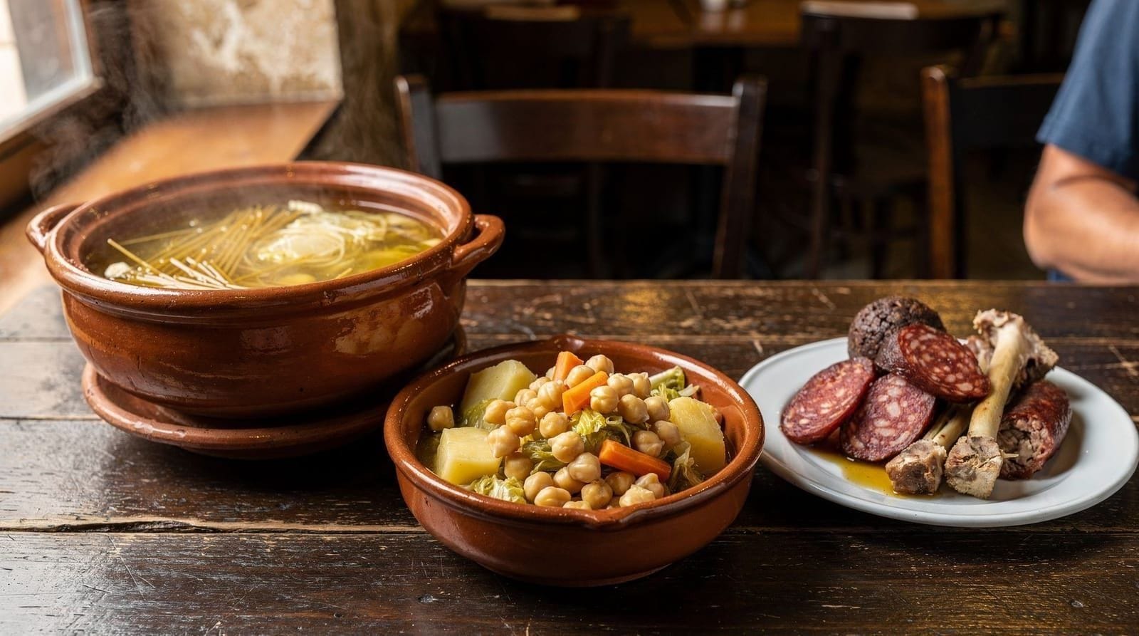 Dove mangiare il cocido madrileño a Madrid (e cosa si sta ordinando) — Il cocido madrileño è il piatto più serio di Madrid: ceci a cottura lenta in tre