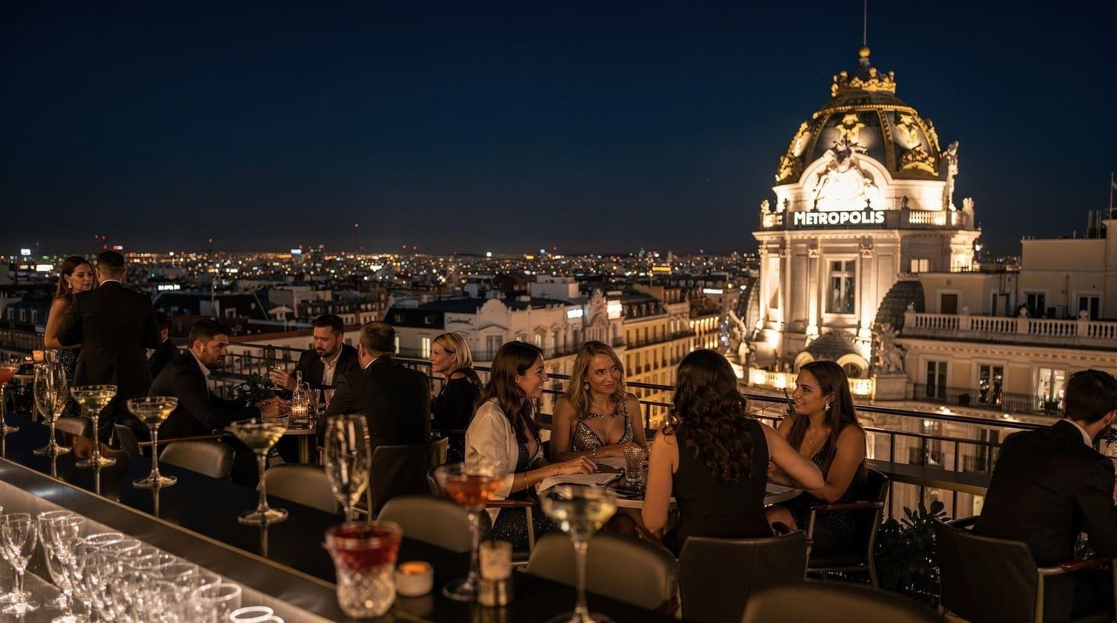 Rooftop bars at night in Madrid: views, drinks, and booking reality